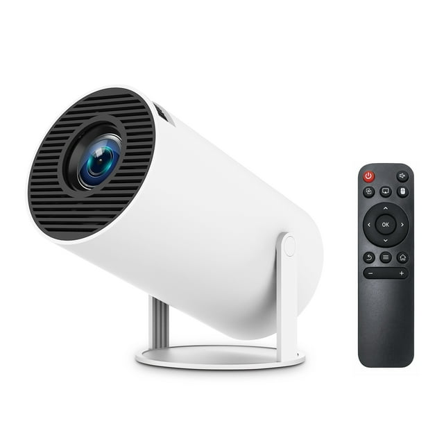 Miniproyector HY300PRO para dormitorio con resolución de 1280 x 720P y sistema Android 11.0 integrado