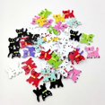 thumbnail image 3 of jifeng 50 Assorted Cat Shaped 2 Hole Flat Buttons For Sewing Wooden Buttons Crafts, 3 of 5