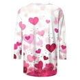 thumbnail image 4 of Qepwscx Tshirts Shirts For Women 3/4 Long Sleeve Valentine'S Day Crew Neck Sweatshirts Love Heart Printed Womens Blouses Going Out Tops Pullover Sweatshirts Spring Fall Graphic T-Shirt Festival, 4 of 5