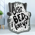 thumbnail image 4 of Saying Soft Flannel Fleece Throw Blanket, World Sleep Day Concept Dear Bed I Love You Text Funny Lettering, Cozy Plush for Indoor and Outdoor Use, 50" x 60", Taupe Grey Black, by Ambesonne, 4 of 5