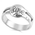 thumbnail image 1 of Ball Love Script Purity Promise Ring .925 Sterling Silver Band Jewelry Female Male Unisex Size 10, 1 of 4