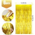 thumbnail image 2 of Cortina de flecos metálicos, cortina de fiesta de cumpleaños dorada, cortinas brillantes de oropel de aluminio brillante, telón de fondo de decoración de ventana de pared para fiesta de cumpleaños (1m*2m) JM, 2 of 5