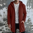 thumbnail image 4 of QSAWXQZ Men's Long Hooded Coat Full Zip Long Sleeve Pockets Jacket Casual Winter Outerwear M, 4 of 6