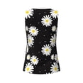 thumbnail image 5 of Xecao Daisies Flowers print women's scoop neck, loose-fit workout tank tops for the gym., 5 of 9