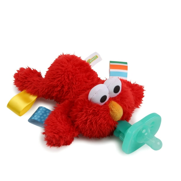 Bright Starts Sesame Street Cozy Coo Bpa Free Pacifier With Plush Toy Elmo Ages 0 12 Months Com Bright Starts Sesame Street Cozy Coo, Elmo Car Seat And Stroller Set Up