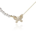 thumbnail image 2 of Collar dorado con perla CYRA con dije de mariposa, 2 of 3
