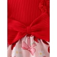 thumbnail image 5 of Baby Toddler Girl 2Pcs Fall Romper Dresses Outfits 0 3 6 9 12 18 Months Long Sleeve Bow Print Skirt Bodysuit with Headband Set Infant Clothes, 5 of 9