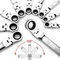 thumbnail image 5 of 20-Piece Ratcheting Combination Wrench Set, Combo Ratchet Wrenches Set, 72 Teeth, SAE 1/4-3/4"& Metric 6-19mm, Chrome Vanadium Steel with Storage Bag, 5 of 9