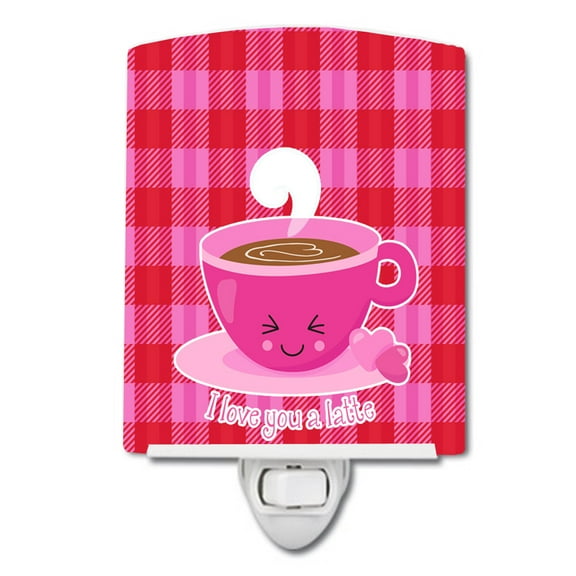 Caroline's Treasures BB9130CNL I love you a Latte Ceramic Night Light, 6x4x3", multicolor