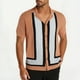 thumbnail image 1 of Blusa y camisa de manga corta con cuello vuelto Camisa de punto a rayas de verano para hombre con cuello en contraste y camisa hueca de manga corta Camiseta/camisa de manga corta con cuello vuelto Top, 1 of 5