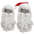 thumbnail image 3 of Conjunto de pelo y barba de Papá Noel para disfrazarse de forma ligera y navideña para fiestas temáticas Peluca con barba, 3 of 8