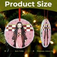 thumbnail image 2 of Kamado Nezuko Christmas Round Ornament Glass Circular Pendant Smooth Hanging Decoration for Home, Office & Christmas Tree, 2 of 8