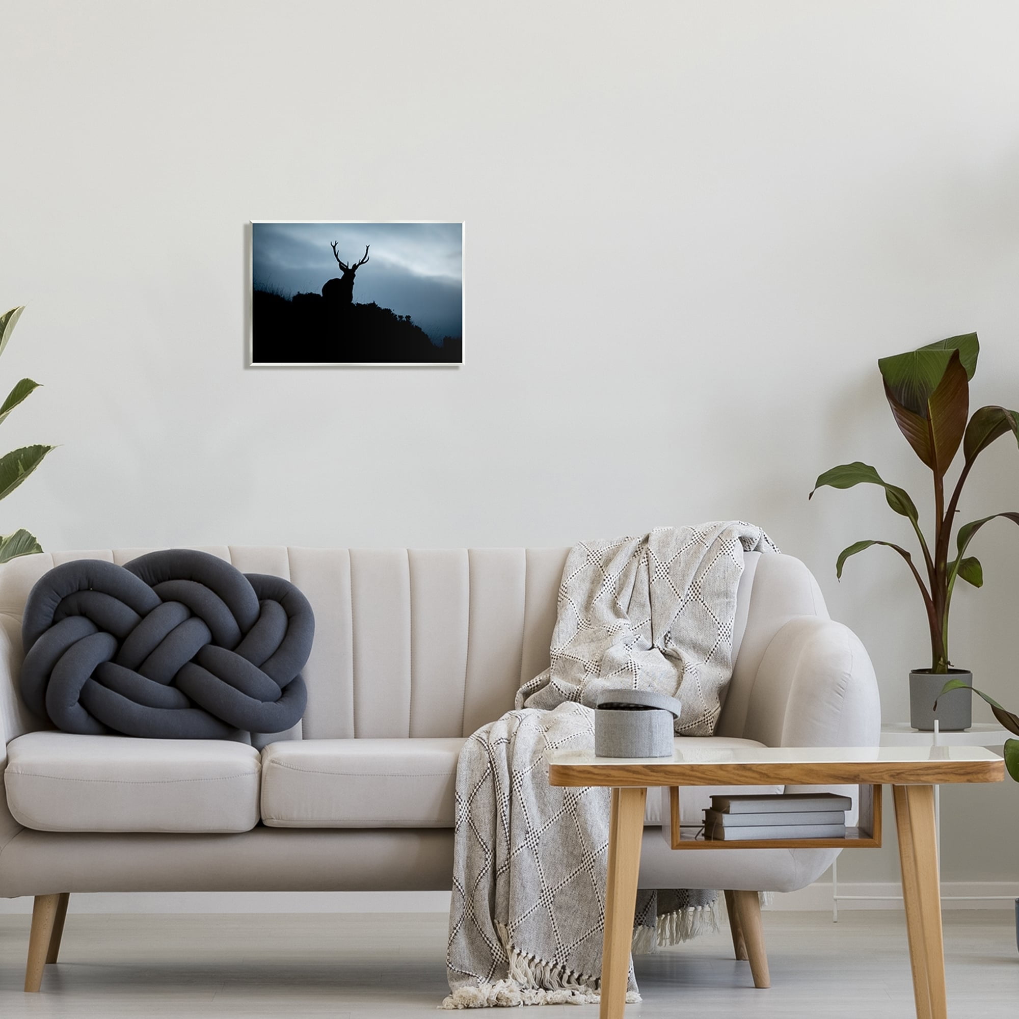 Stupell Industries Elk Silhouette At Dusk Deep Blue Night Sky Photograph Unframed Art Print Wall Art, Design by James Dobson