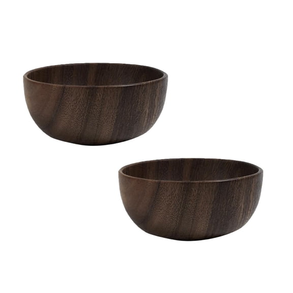 2Pack Wooden Bowl Individual Bowls For Fruits And Cereal Hollowed Out Solid Wooden Bowl Rice Bowl Soup Bowl Bowl Wooden Tableware Baking Trays & Trays Home Decor