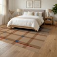 thumbnail image 3 of ODIKA 6'x9' Beige Multicolor Plaid Geometric Design Washable Area Rug Contemporary Abstract Grid Layout With Bold Rectangular for Dining Room, Under Table, Office Décor, Non-Slip Chair-Friendly, 3 of 7