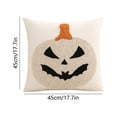 thumbnail image 2 of YAWUBT Halloween Tufted Embroidery Jack-O'-Lantern Throw Pillow, 18x18 Inch Decorative Accent Pillow, Farmhouse Halloween Pumpkin Cushion, Home Decor, 2 of 5