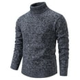 thumbnail image 3 of WRKEKC Men's Turtleneck Sweater Marled Knit Thickened Soft Warm Cozy Comfortable Classic Regular Fit Stylish Versatile Layerable Winter Casual Everyday Wear, 3 of 8