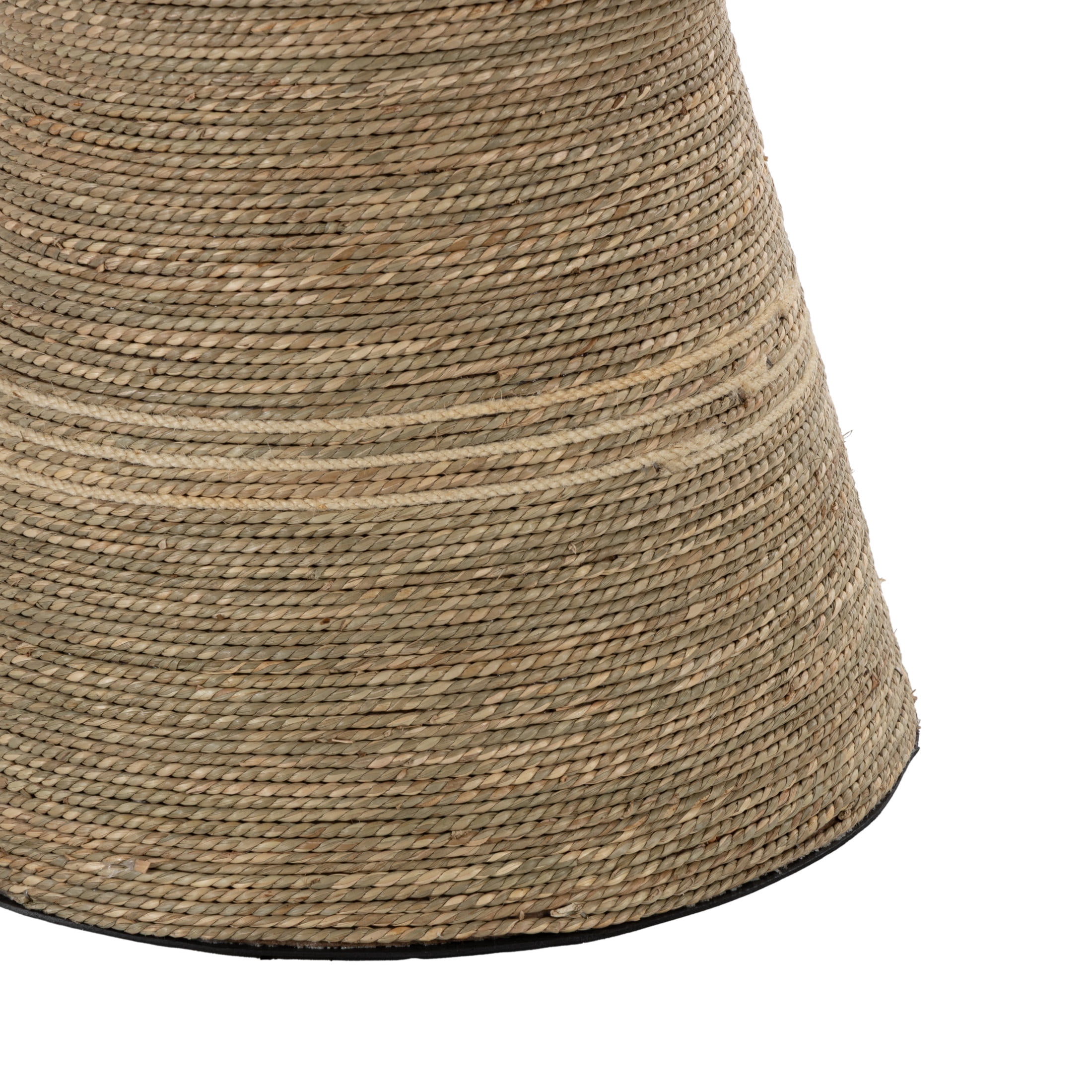 DecMode 14" x 20" Brown Seagrass Handmade Woven Accent Table with Hourglass Shape, 1-Piece