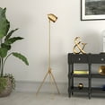 thumbnail image 2 of Evelyn&Zoe Bruno Tripod Floor Lamp with Metal shade in Brass/Brass, 2 of 2