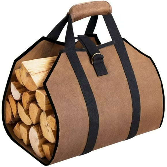 Mistaha Fireplace Carrier Waxed Firewood Canvas Log Carrier Outdoor Log Tote Bag Wood Carrying Bag