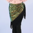 thumbnail image 6 of Waist Chain Skirts Womens Tassel Sequin Triangle Hip Scarf Warp Skirts Belt Sparkly Belly Dance Clothing Gold, Free Size, 6 of 6