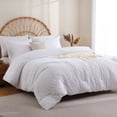 thumbnail image 2 of Sheet&Joy Comforter Full Size Set with Sheets White - 7 Pieces Bed in a Bag Full Chevron Tufted Complete Bedding Sets with Comforter, Sheets, Pillowcases & Shams, 2 of 7