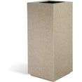 thumbnail image 2 of PolyStone Kensington Tall Modern Outdoor/Indoor Column Planter, 16” L x 16" W x 36" H, Lightweight, Heavy Duty, Weather Resistant, Polymer Finish, Commercial and Residential - Sandstone Granite, 2 of 5