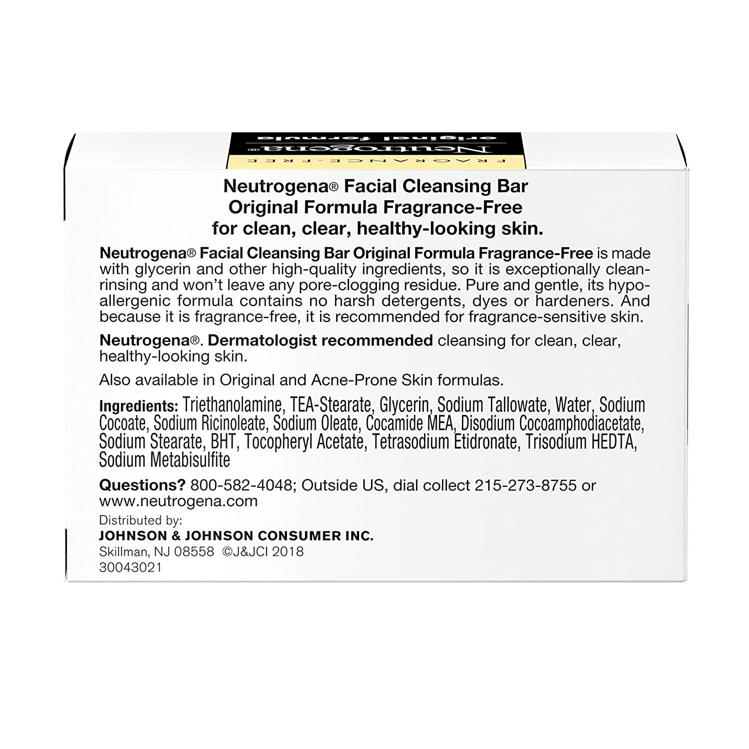Neutrogena Original Fragrance-Free Cleansing Gentle Face Wash 3.5 oz,6-Pack