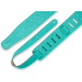 thumbnail image 2 of Levy's Leathers 2.5" Suede Leather Guitar Strap Dandelion Emboss Design; Seafoam (MS26DE-SEA), 2 of 5