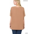 thumbnail image 5 of Zenana Women & Plus V Neck Woven Airflow Dolman Short Sleeve Blouse Top with Front Pocket, 5 of 5