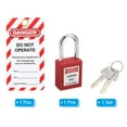 thumbnail image 3 of Unique Bargains Lockout Tagout Locks with Key, Loto Locks Safety Padlock Keyed Different with Lockout Tag Style 1, Red, 3 of 6