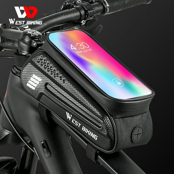 Bolsa para bicicleta Funda para teléfono WEST BIKING Bolsa para bicicleta Funda para teléfono de 7 pulgadas Bolsas impermeables JShteea El nuevo