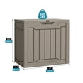 thumbnail image 2 of Uforic 31 Gallon Waterproof Resin Outdoor Storage Box, Lockable Deck Box & Package Delivery Box for Patio, Garden Tools & Pool Supplies, Light Brown, 2 of 10
