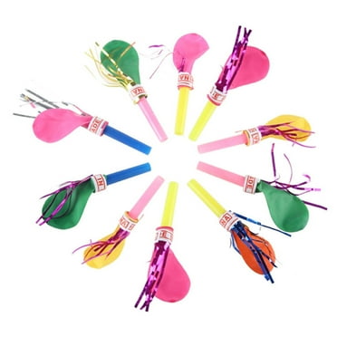 YAZHPA 12 Pack Fun Latex Whistle Balloons Children's Kids Party Bag Fillers Toy Gift,Perfect for Birthdays, New Year's, Surprise Parties, Mardi Gras & More