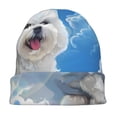 thumbnail image 7 of Xecao Cute Cloud Bichon Frise Print Beanie Knitted Hat for Men Women, Winter Fashion Knit Cuffed Caps Unisex, 7 of 7