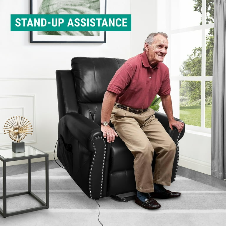 Tatiana Air Leather Power Lift Recliner with Remote Premium Studded for Adults Walmart