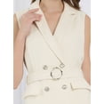 thumbnail image 4 of DARING DIVA Tweed Collared Belted Button Down Blazer Dress XL White, 4 of 6