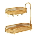 thumbnail image 2 of FVDPWYE Bathroom Countertop Organizer, Cosmetic Holder Standing Shelf, 2 Layer Freestanding Storage Organizer Metal Rack for Bathroom Gold, 2 of 9