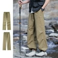 thumbnail image 4 of Men's All Season Functional Workwear Mountaineering Windproof Loose Straight Casual Trousers with Adjustable Drawstring Wear Styles, 4 of 6