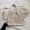 thumbnail image 4 of Bolso Mano Tejido para Mujer Hombro Con Flores A La Playa Verano (albaricoque), 4 of 6