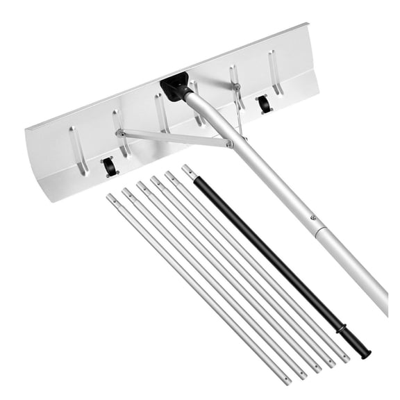 YYDSBNHH 26" Wide Aluminum Snow Roof Rake with Wheels – Adjustable 7.5-20 ft Handle, Anti-Slip Grip, Lightweight Debris & Snow Removal Tool for House Roofs
