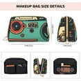 thumbnail image 5 of Gaeub Retro Pop Art Collage Printed Travel Cosmetic Bag,Makeup Bag, Large Capacity Toiletry Bag for Women, Portable Pouch Make Up Organizer with Zipper and Divider, 5 of 8