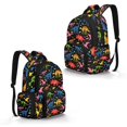 thumbnail image 5 of SCRAWLGOD Dinosaur Skeleton Spot Bone Print Black Backpack for Girls Boys, Lightweight Laptop Daypack for Daily Use Travel Work School, Stylish Classic Basic Unisex Style, 5 of 7