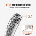 thumbnail image 3 of VEVOR T304 Stainless Steel Cable 1/8" 7x7 Steel Wire Rope 100 ft Cable Railing, 3 of 9