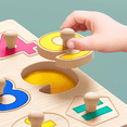 thumbnail image 5 of Feledorashia Wooden Peg Puzzle, Early Learning Educational Jigsaw Puzzles Math Sorting Toy Board with Easy-Grip Pegs for Toddlers 1-3,Color E,1 Pack, 5 of 5