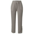thumbnail image 5 of vigerkar 2025 Summer Women Casual Lightweight Drawstring Elastic Waist Pants with Pockets Grey, XXL, 5 of 7