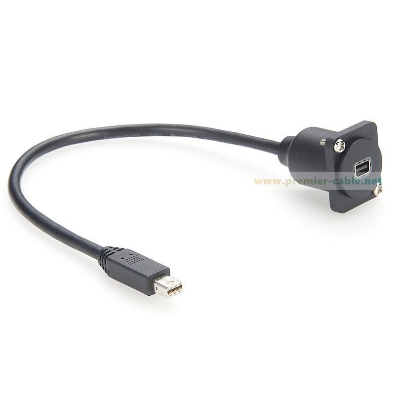 D Type Mini Displayport Panel Mount Extension Cable 4K@60hz Mini DisplayPort Female to MINI DP male Panel Mount Mini DP Cable