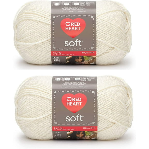 (Pack of 2) Red Heart Soft Yarn-Off White
