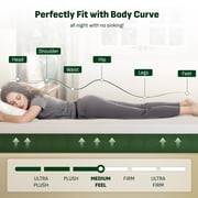 FlexiSpot Memory Foam Mattress – Bamboo Viscose Cover, 3-Layer Cooling Gel Infusion, Green Tea Support, Medium Firm, CertiPUR-US Certified, Machine-Washable, Bed-in-a-Box