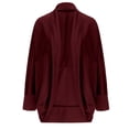 thumbnail image 4 of FAIWAD Womens Open Front Cardigan Long Sleeve Knit Plus Size Lightweight Sweater Coat, 4 of 4